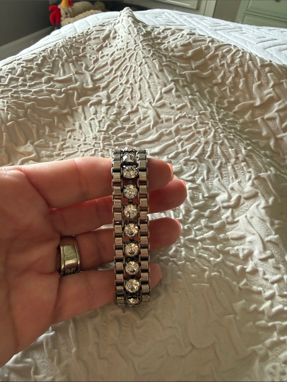 Loren Hope Silver-Tone Crystal Link Bracelet